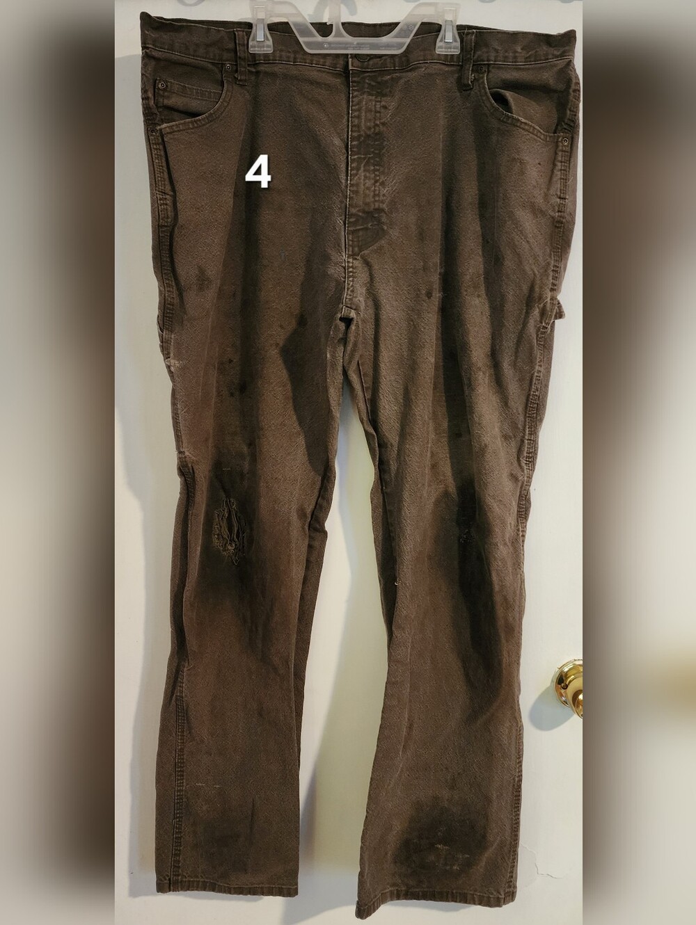 42x32 Dickies Duck Carpenter Pants Brown Workwear Relaxed Fit